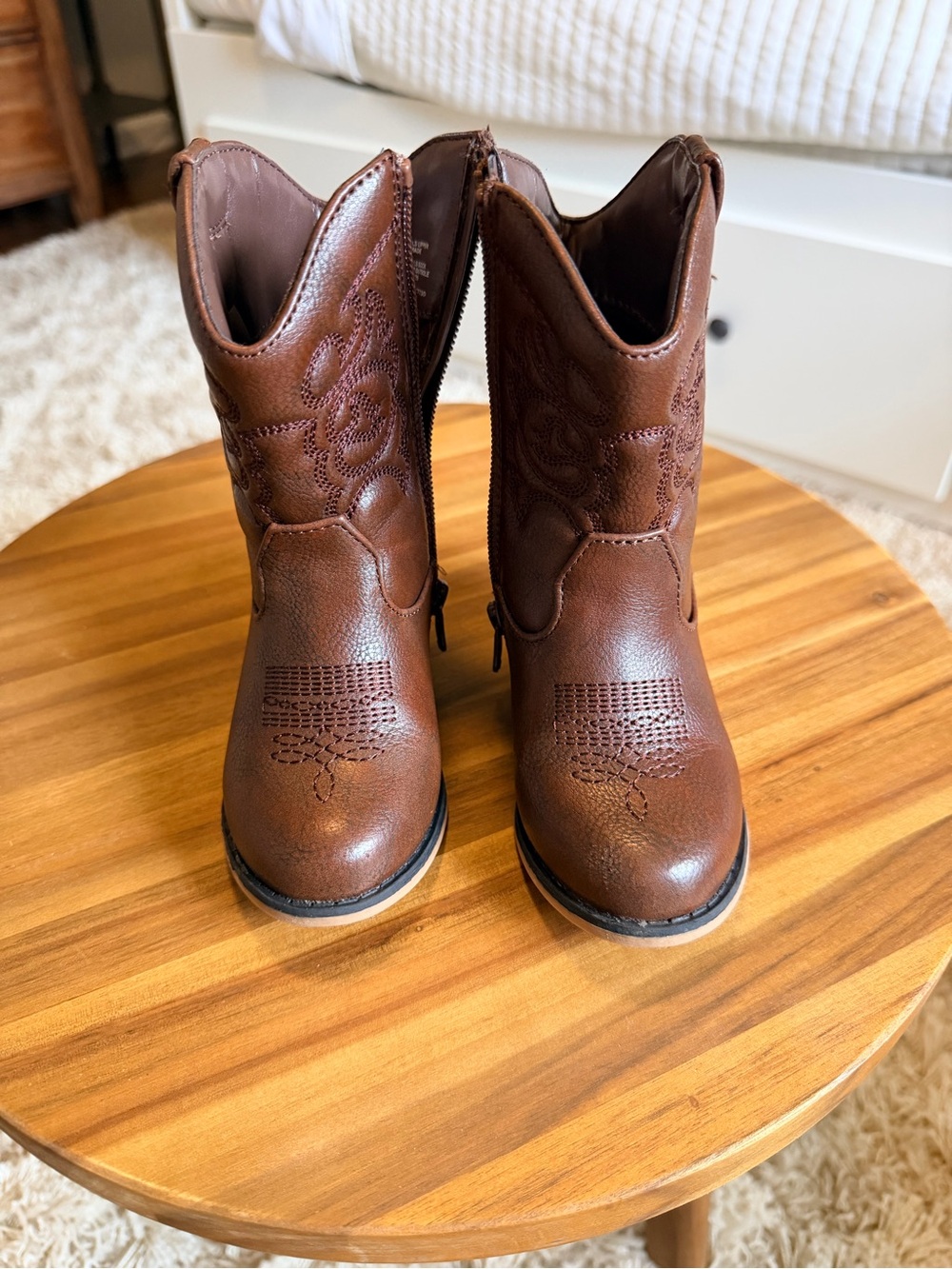 Cat and Jack cowboy boots. Brown Embroidered Western Cowgirl Boots